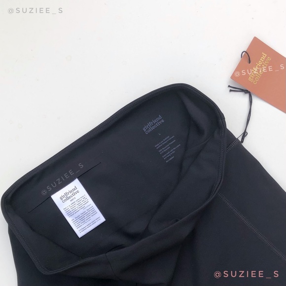 Girlfriend Collective High Rise Run Shorts in Black Large NWT - Picture 10 of 12